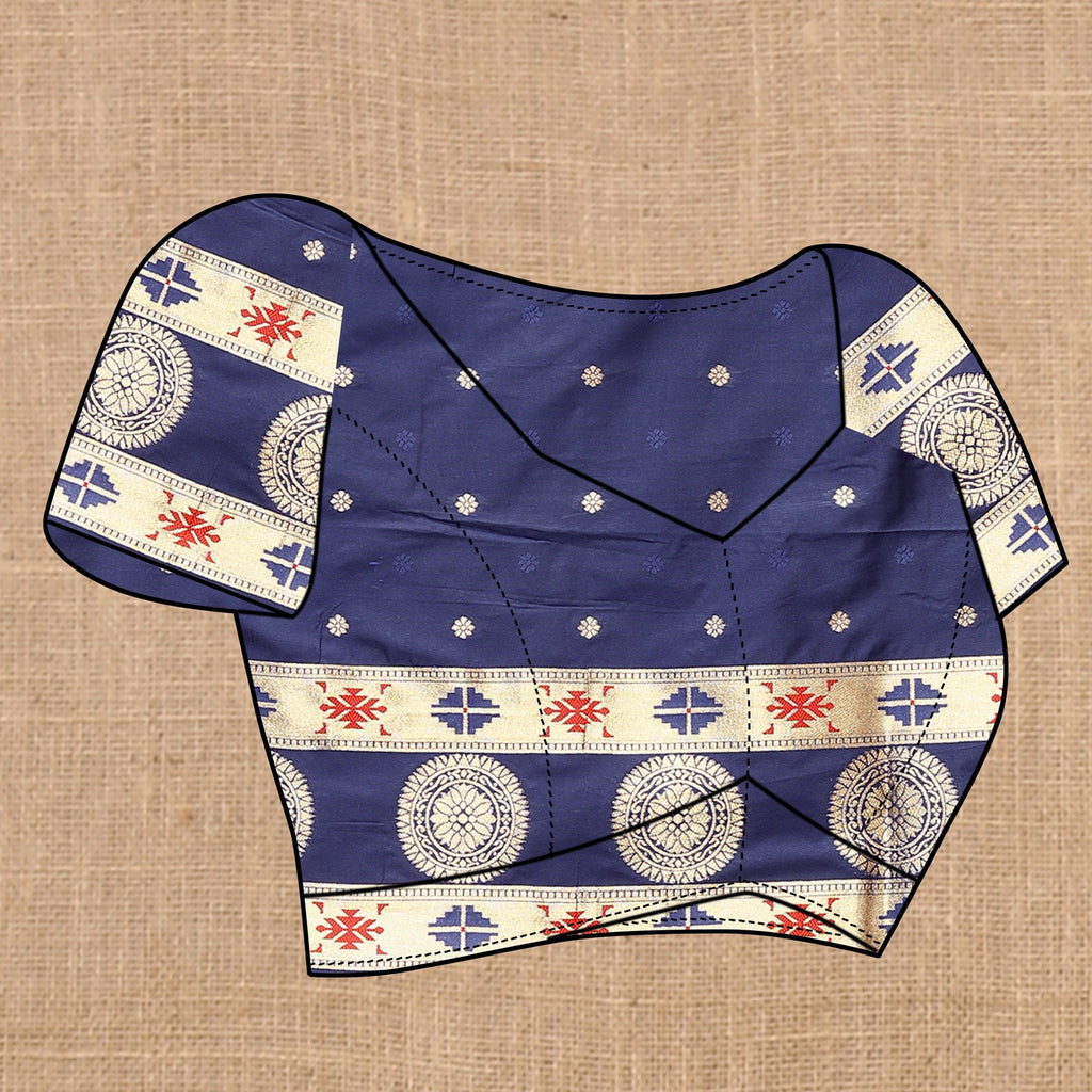Vedant Vastram Navy Blue Color Paithani Silk Saree - Navy Blue