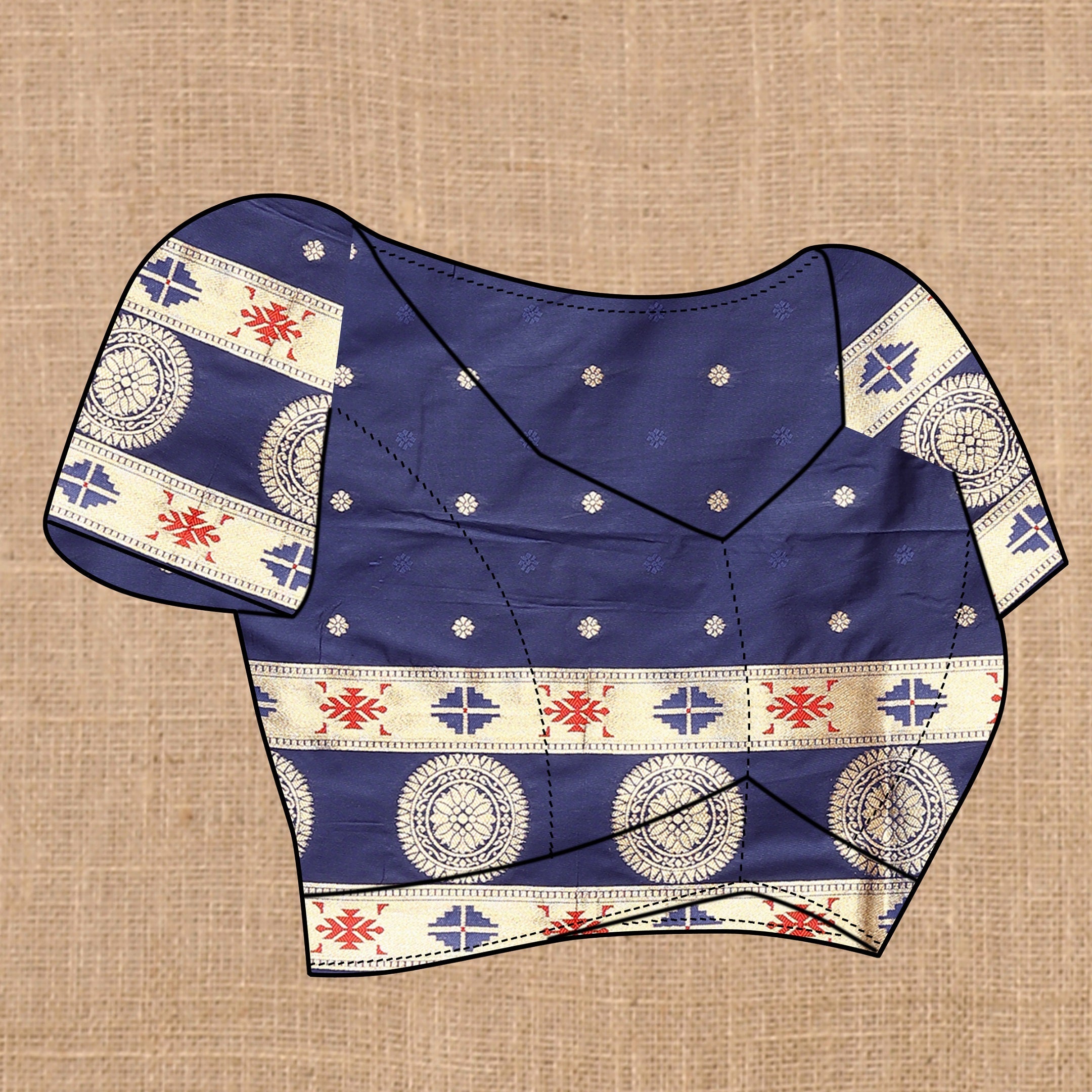 Vedant Vastram Navy Blue Color Paithani Silk Saree - Navy Blue