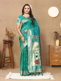Vedant Vastram See Green Color Paithani Silk Saree - See Green