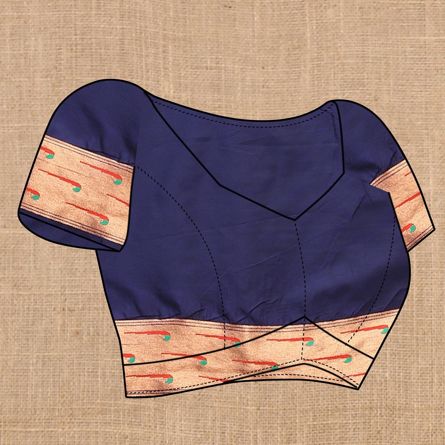 Vedant Vastram Navy Blue Color Paithani Silk Saree - Navy Blue
