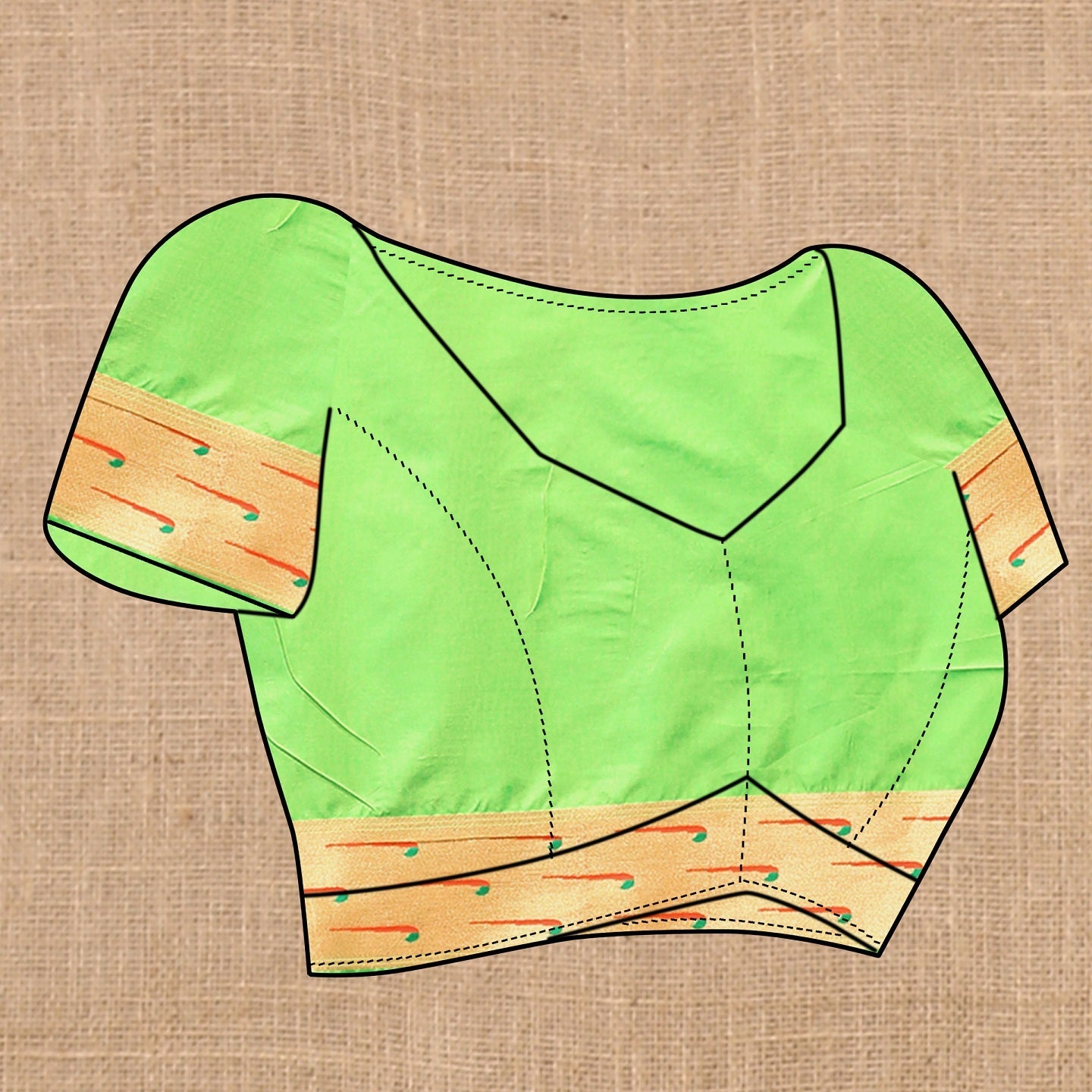 Vedant Vastram Parrot Color Paithani Silk Saree - Parrot