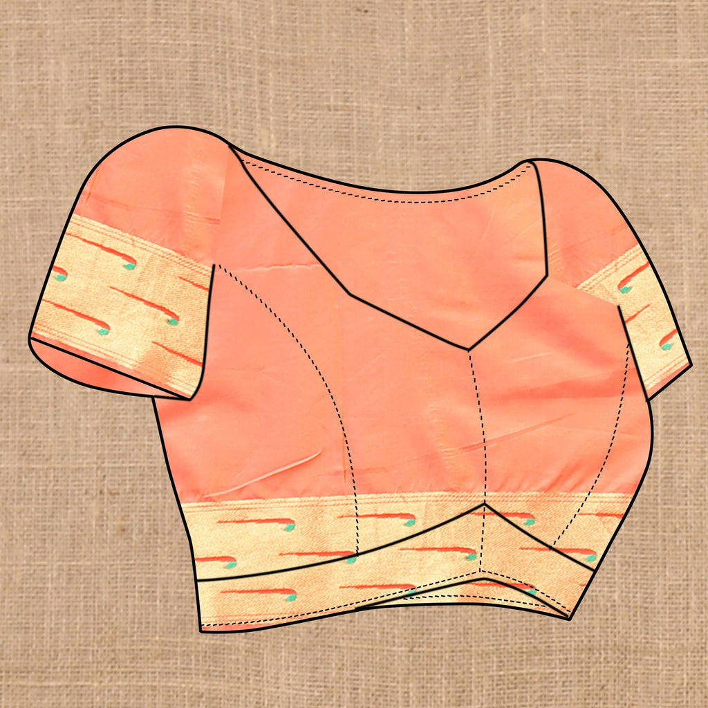 Vedant Vastram Peach Color Paithani Silk Saree - Peach