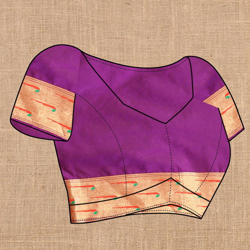 Vedant Vastram Purple Color Paithani Silk Saree - Purple