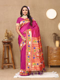 Vedant Vastram Rani Pink Color Paithani Silk Saree - Rani Pink