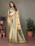 Vedant Vastram Viscose Silk Kanjeevaram Silk Saree - Green