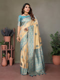 Vedant Vastram Viscose Silk Kanjeevaram Silk Saree - Rama