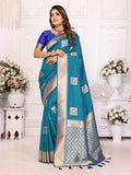Vedant Vastram Soft Litchi Silk Banarasi Silk Saree - Rama