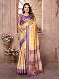 Vedant Vastram Tissue Silk Patola Design Kanjeevaram Silk Saree - Lavender