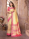 Vedant Vastram Tissue Silk Patola Design Kanjeevaram Silk Saree - Pink