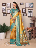 Vedant Vastram Tissue Silk Paithani Silk Saree - Yellow