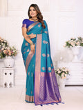 Vedant Vastram Soft Litchi Silk Banarasi Silk Saree - Rama