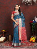 Vedant Vastram Navy Blue Color Kanjeevaram Patola Silk Saree - Navy Blue