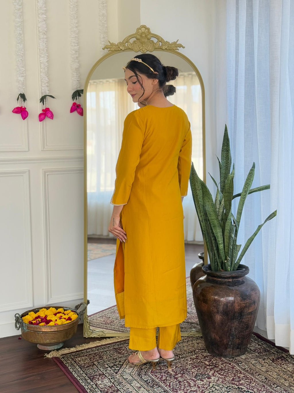 The52 Women's Viscose Embroidery work Straight Kurta with Pant and Dupatta Set