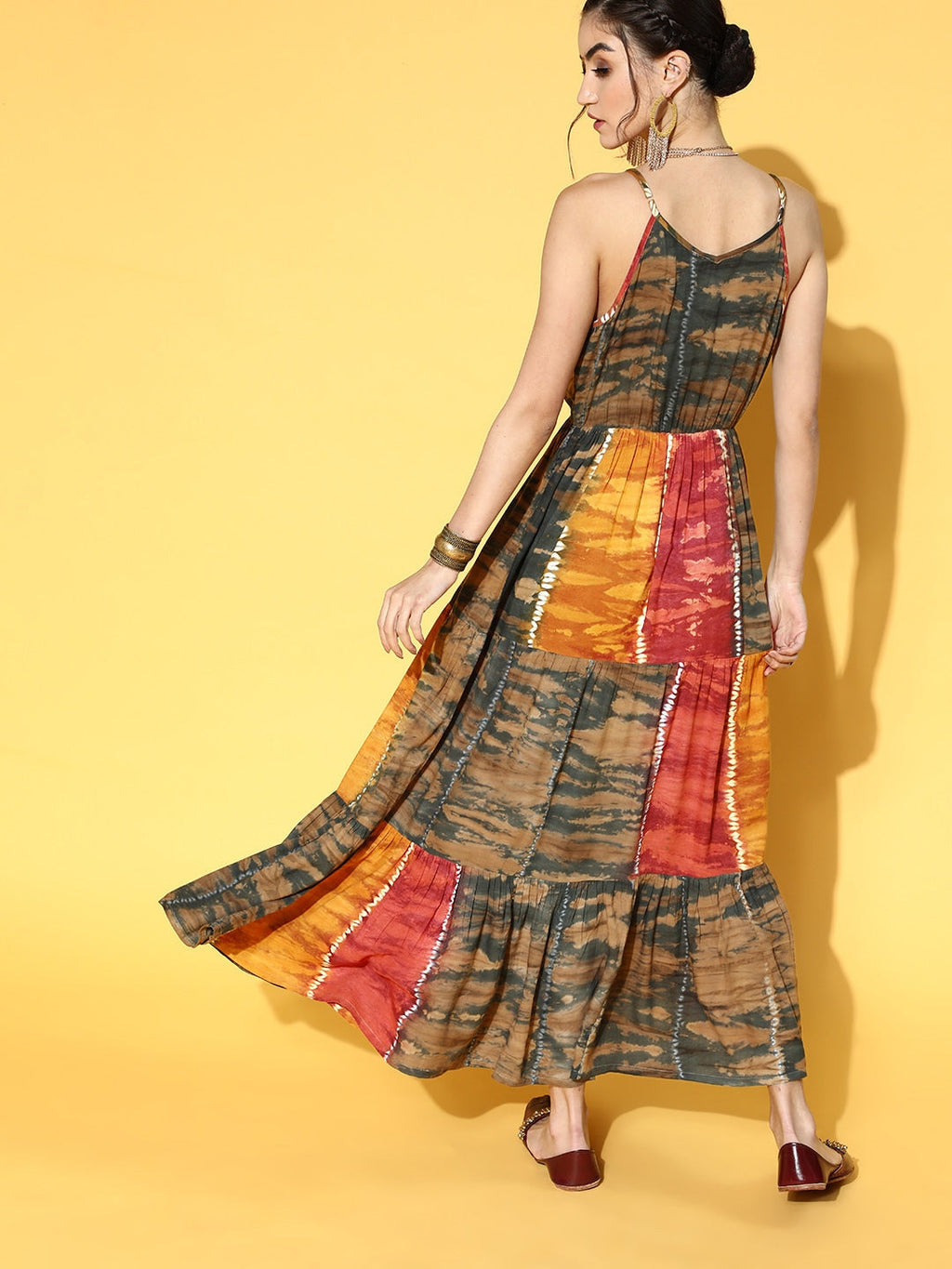 Yufta Mustard Tie and Dye Dress