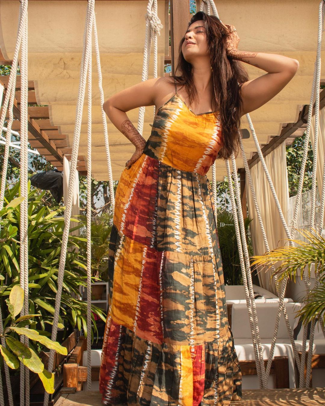 Yufta Mustard Tie and Dye Dress