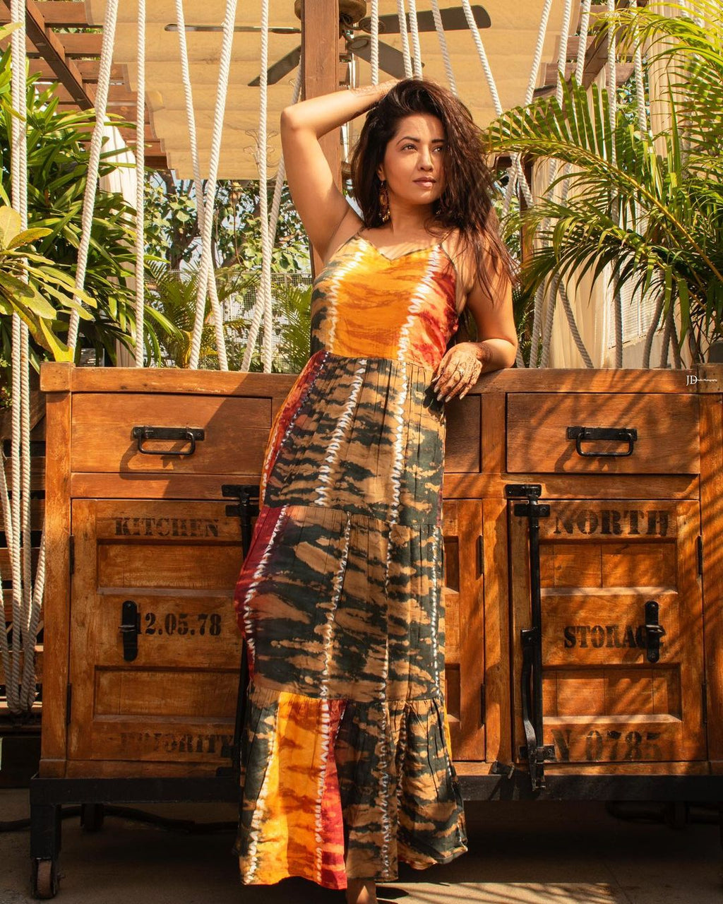 Yufta Mustard Tie and Dye Dress