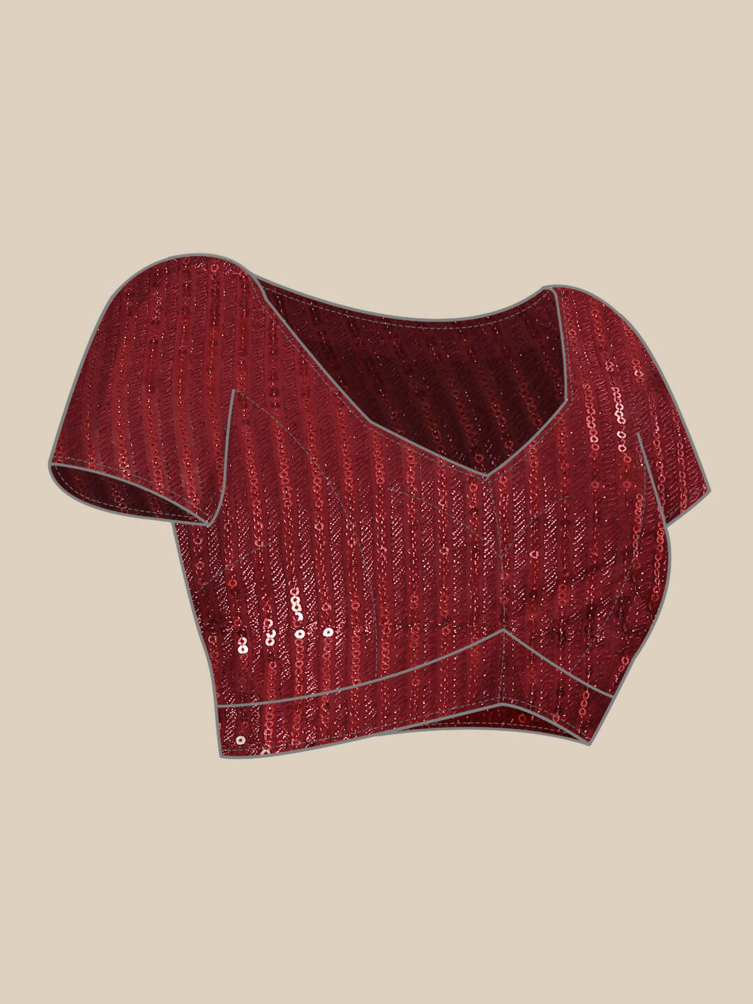 Maroon Woven Design Net Saree with Blouse Piece - Kalamkari
