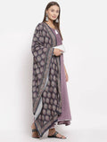 Myshka Women's Green Cotton Solid 3/4 Sleeve Round Neck Casual Kurta Dupatta Set