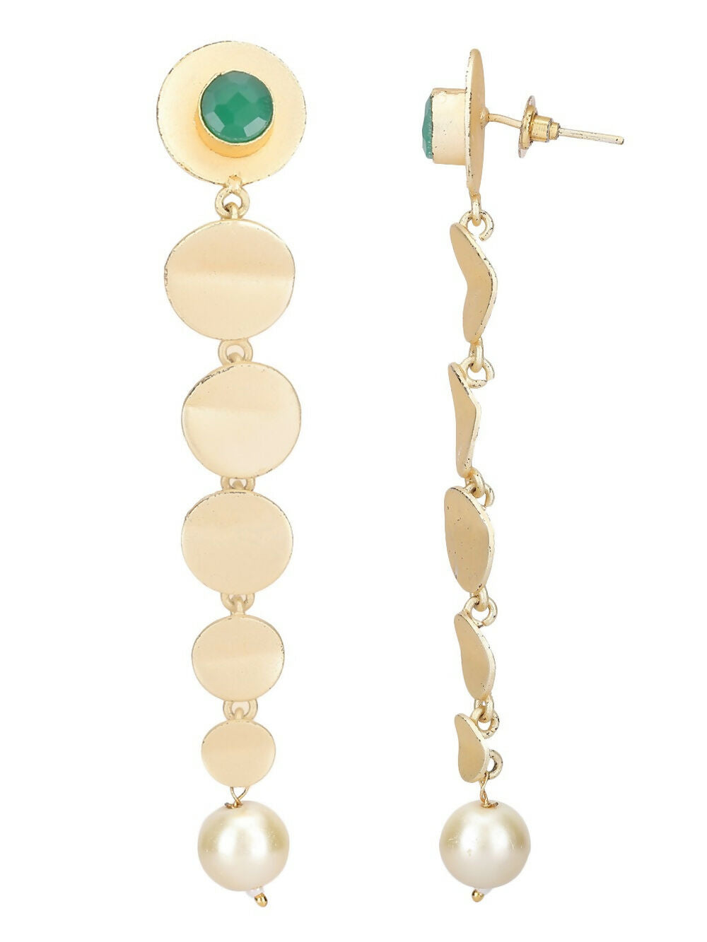 Joban Fashion Women Long Pattern Matte Gold Earrings