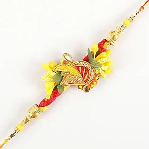 Colourful Zardosi Rakhi & Cadbury Silk Chocolates