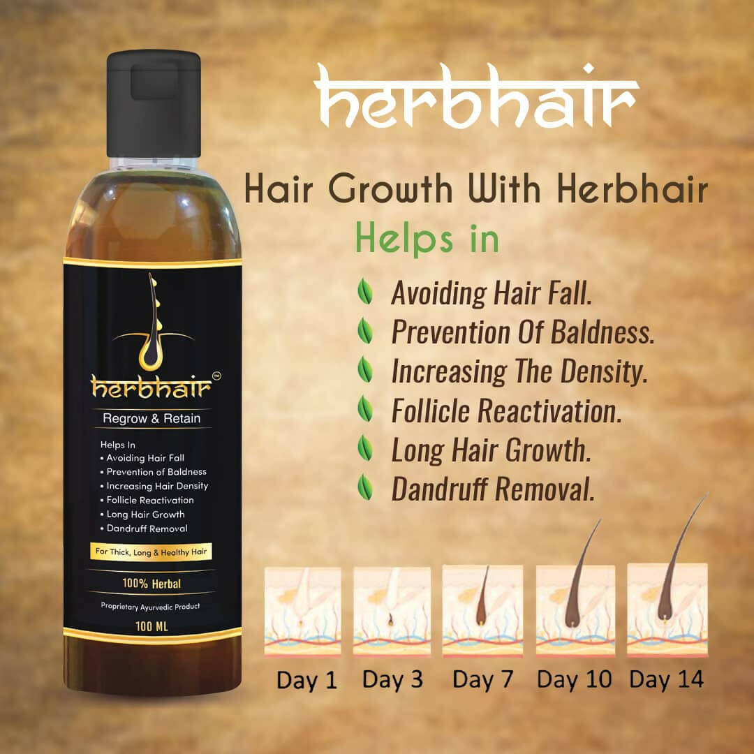 HerbHair Pure Herbal Regrow and Retain Hair Oil
