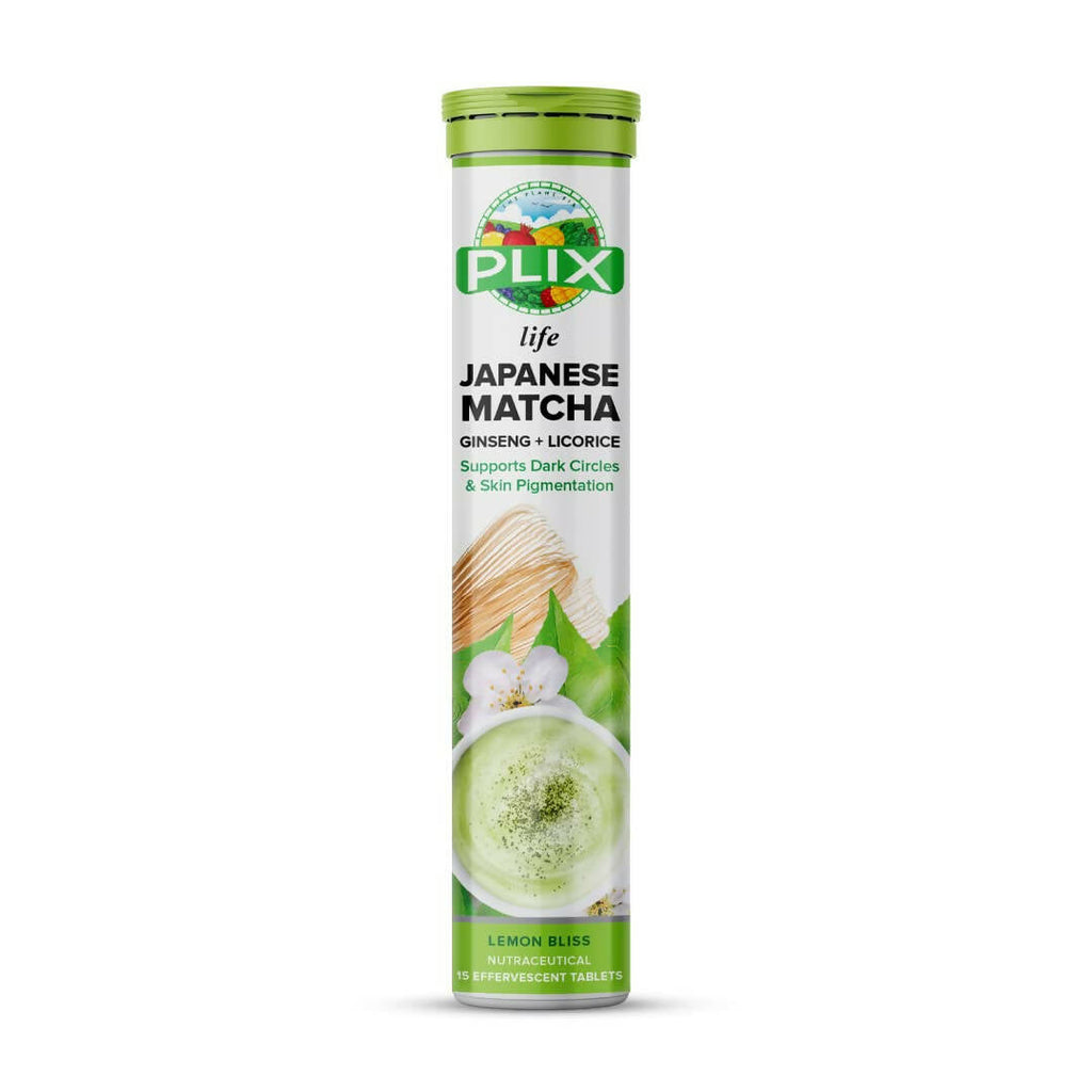 PLIX The Plant Fix Japanese Matcha Effervescent Tablets for Dark Circles - Lemon