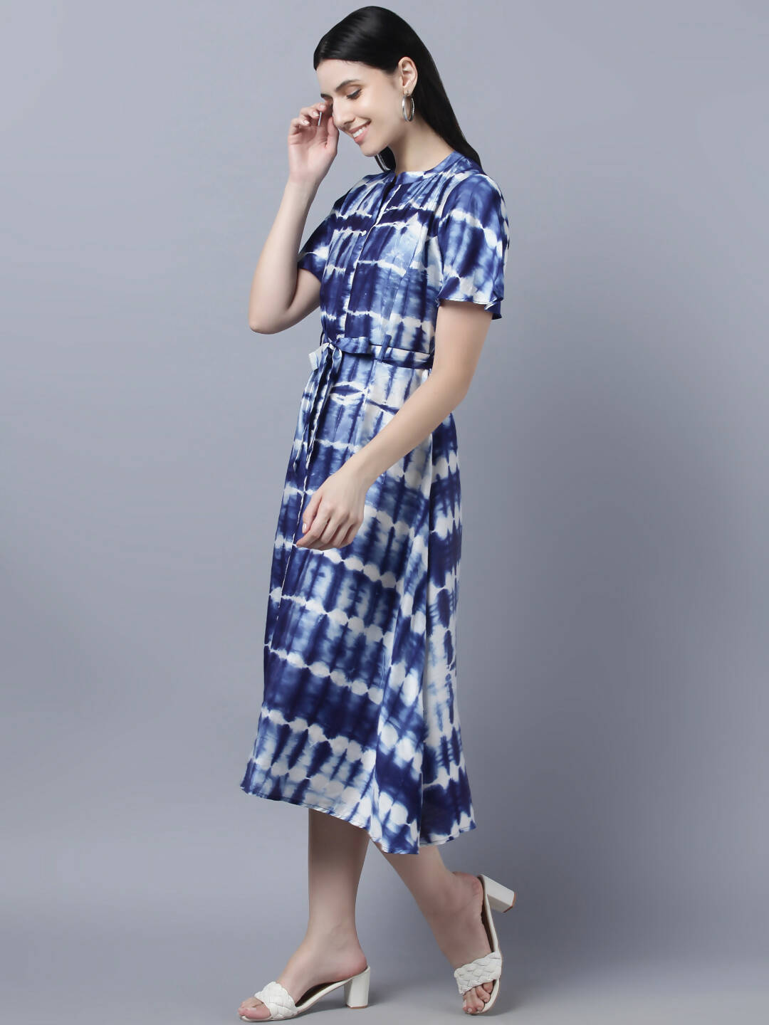 Myshka Stylish Multicolor Half Sleeve Women's Dress