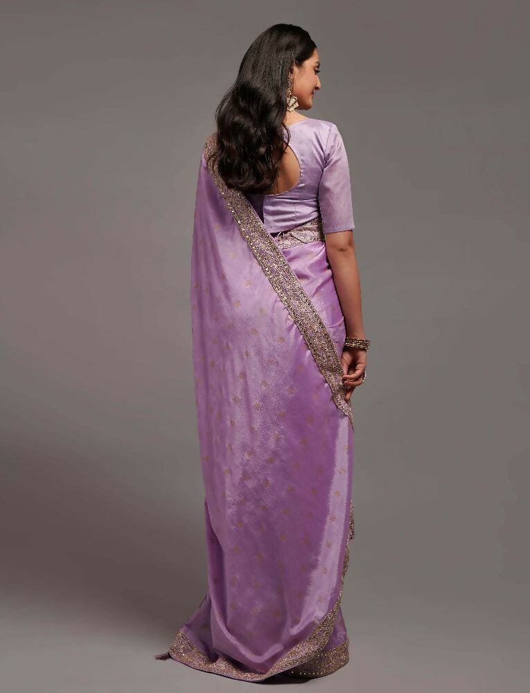 PR Fashion Onion Chinon Embroidery Lace Saree