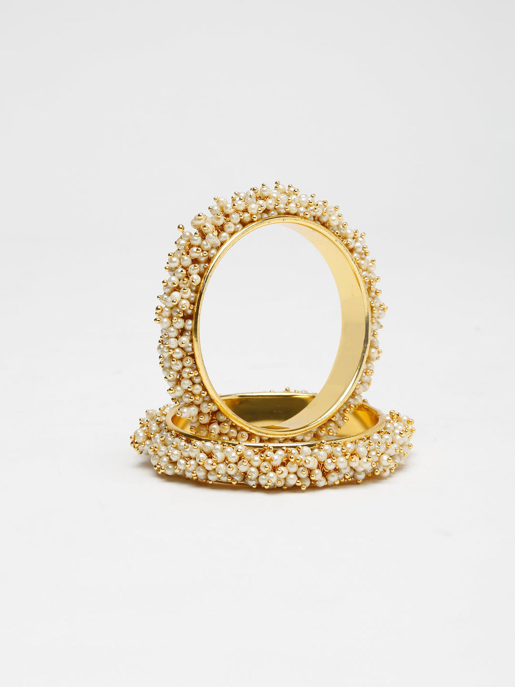 Pearl Embellished Bange Set Of 2 - Ruby Raang