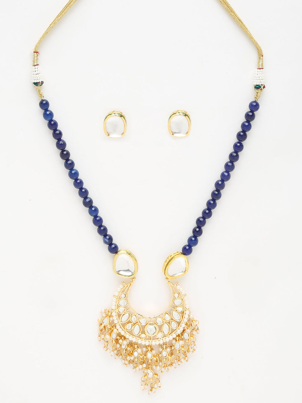 Stone Kundan Neckpiece With Studs - Ruby Raang
