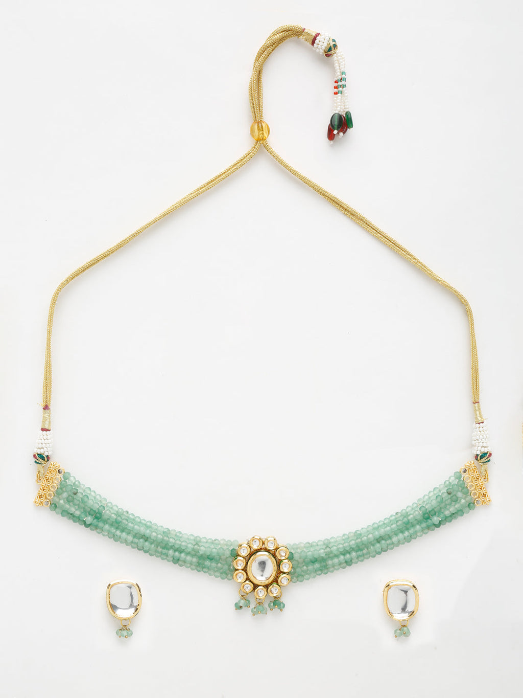 Kundan Choker With Studs - Ruby Raang