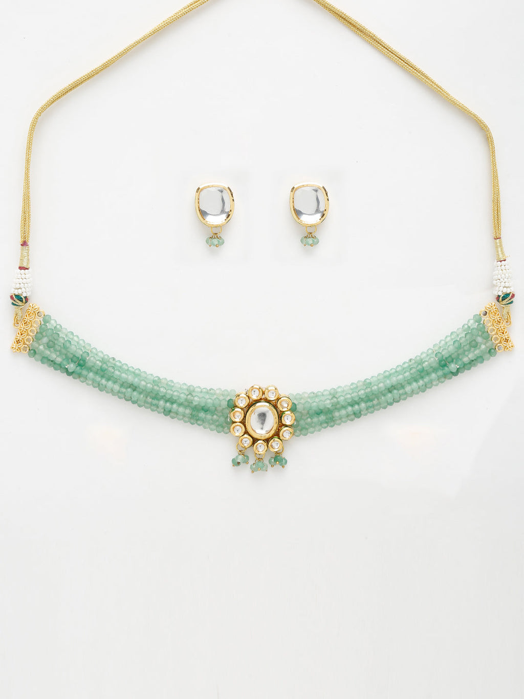 Kundan Choker With Studs - Ruby Raang