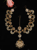 Women's Gold Kundan Maharani Matha Patti - Ruby Raang
