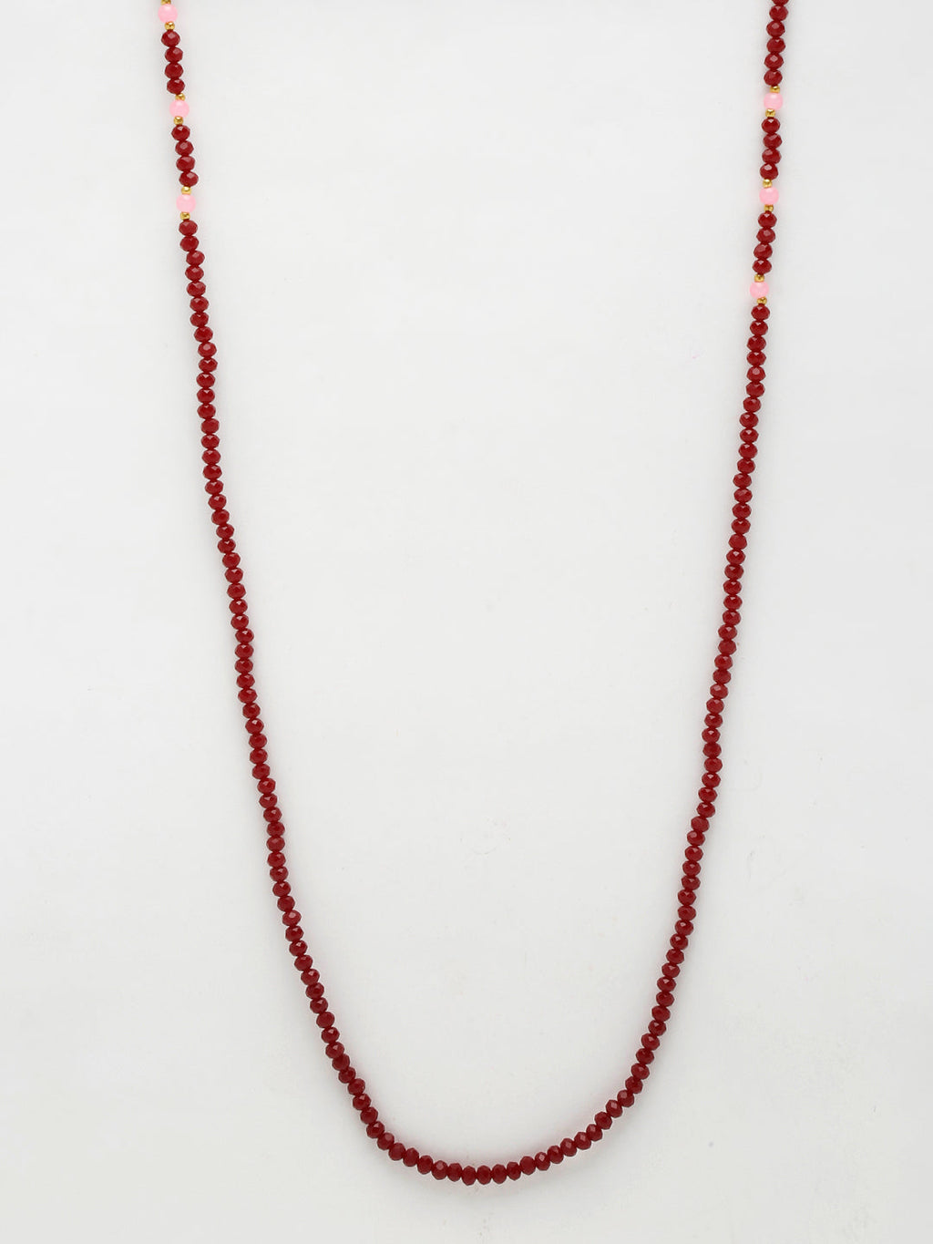 Stone And Gold-Polished Mask Chain - Ruby Raang