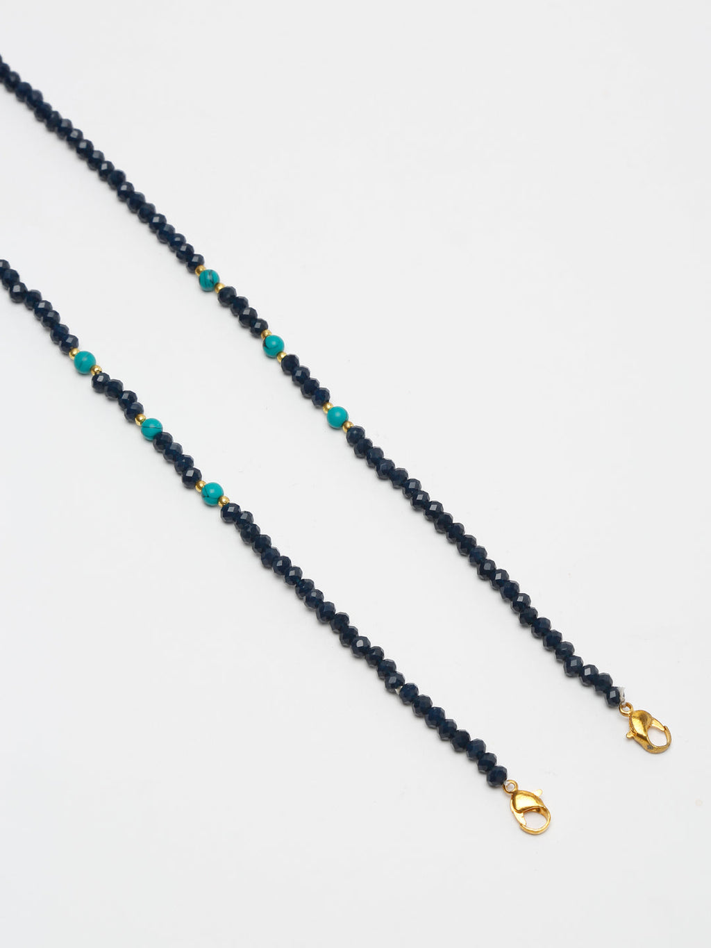 Stone And Gold-Polished Mask Chain - Ruby Raang