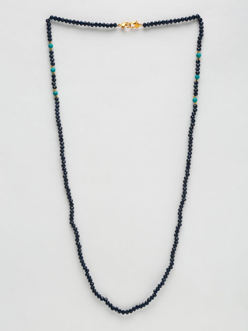 Stone And Gold-Polished Mask Chain - Ruby Raang