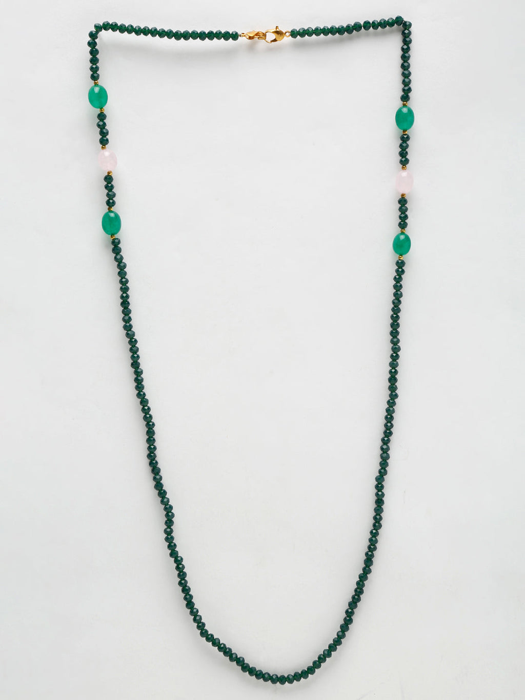 Stone And Gold-Polished Mask Chain - Ruby Raang
