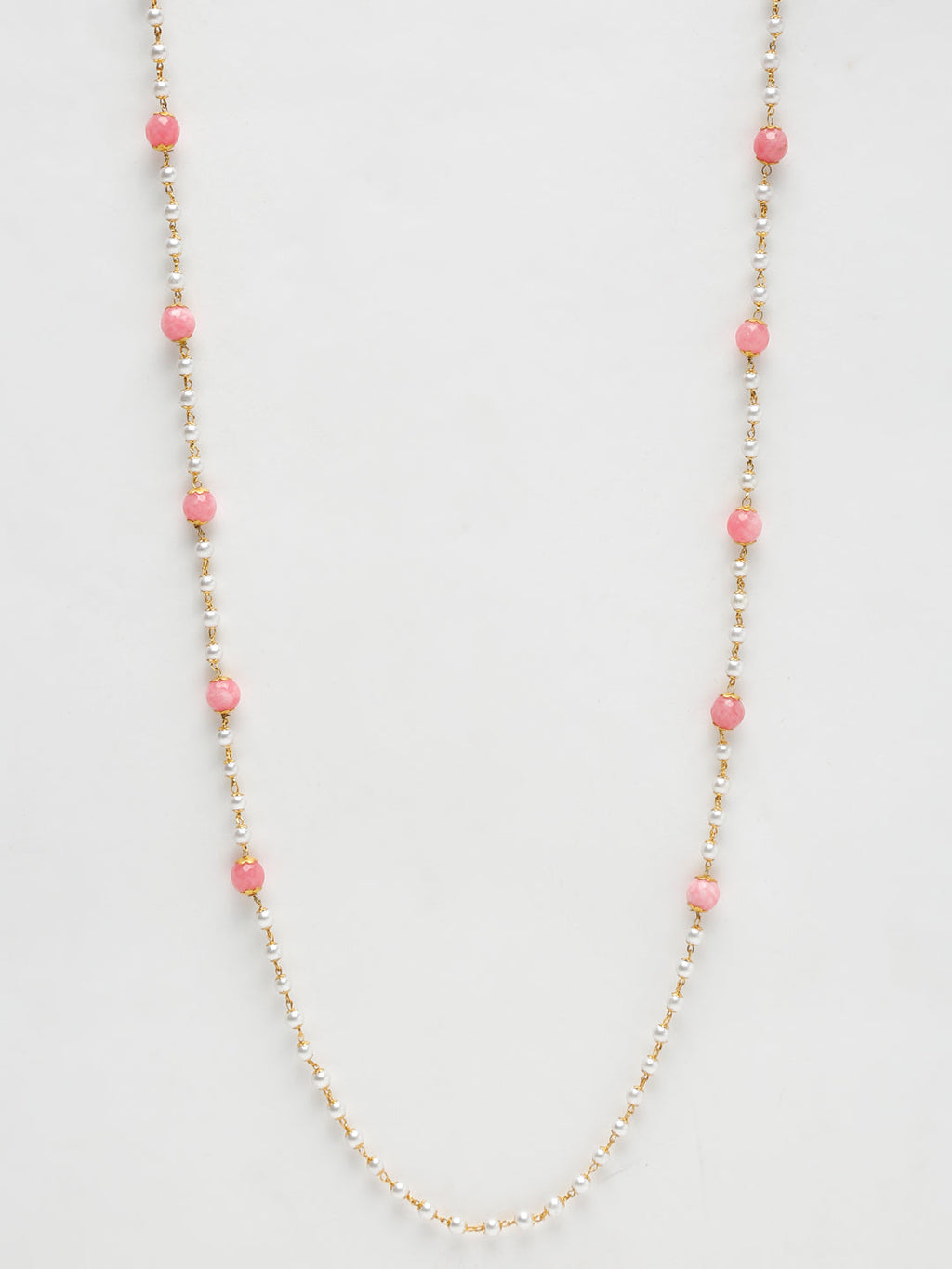 Stone And Gold-Polished Mask Chain - Ruby Raang