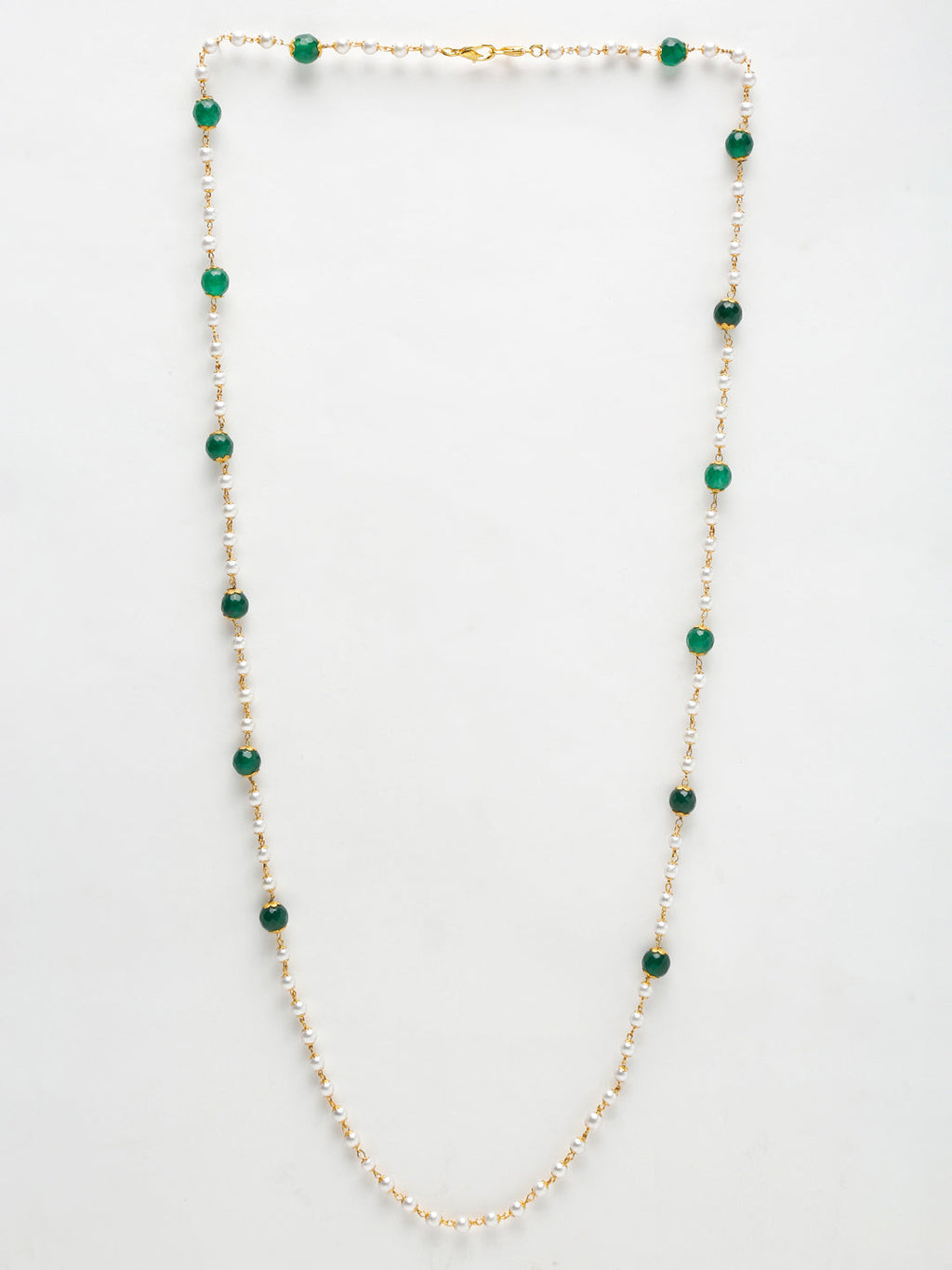 Stone And Gold-Polished Mask Chain - Ruby Raang