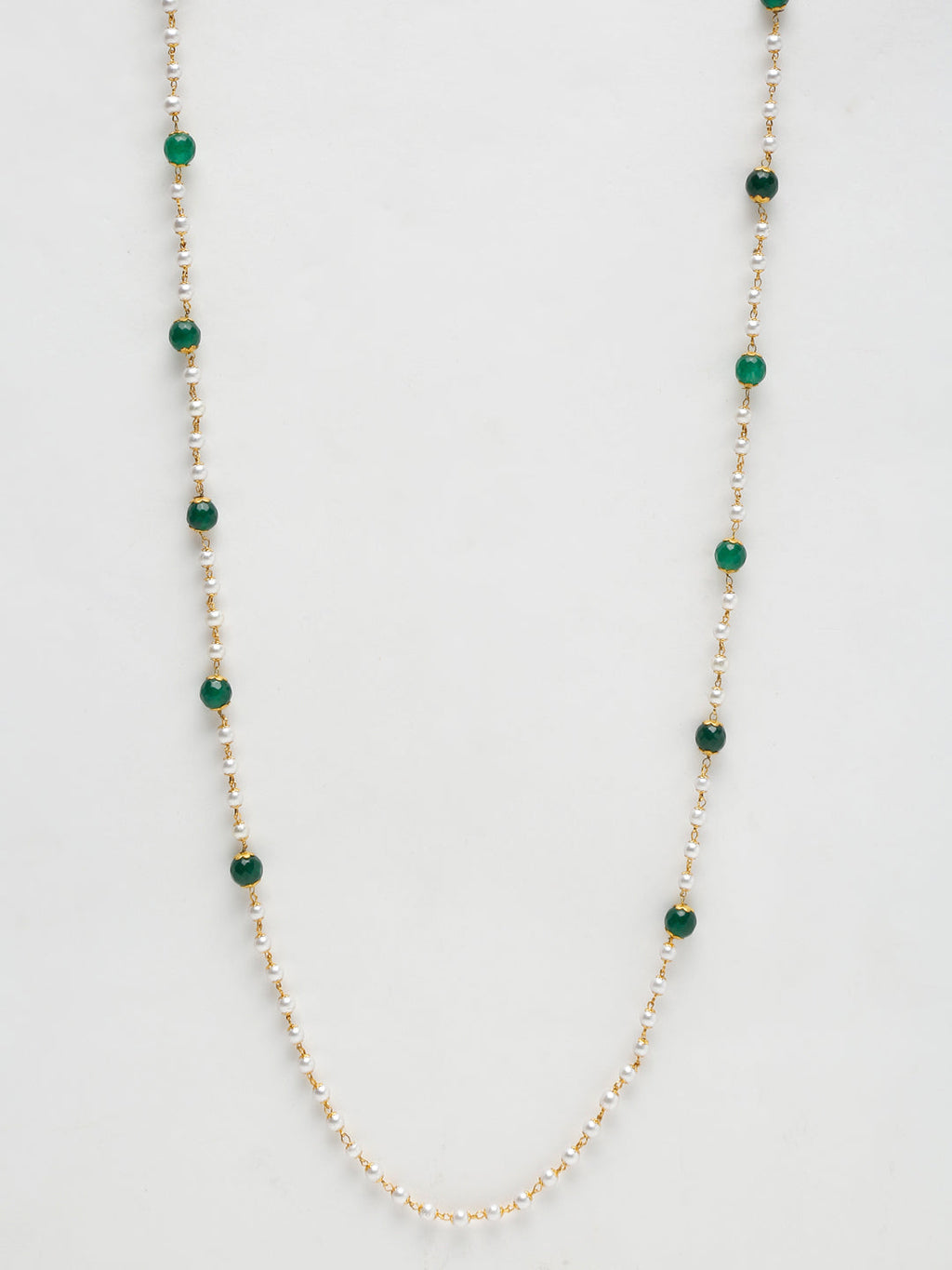Stone And Gold-Polished Mask Chain - Ruby Raang