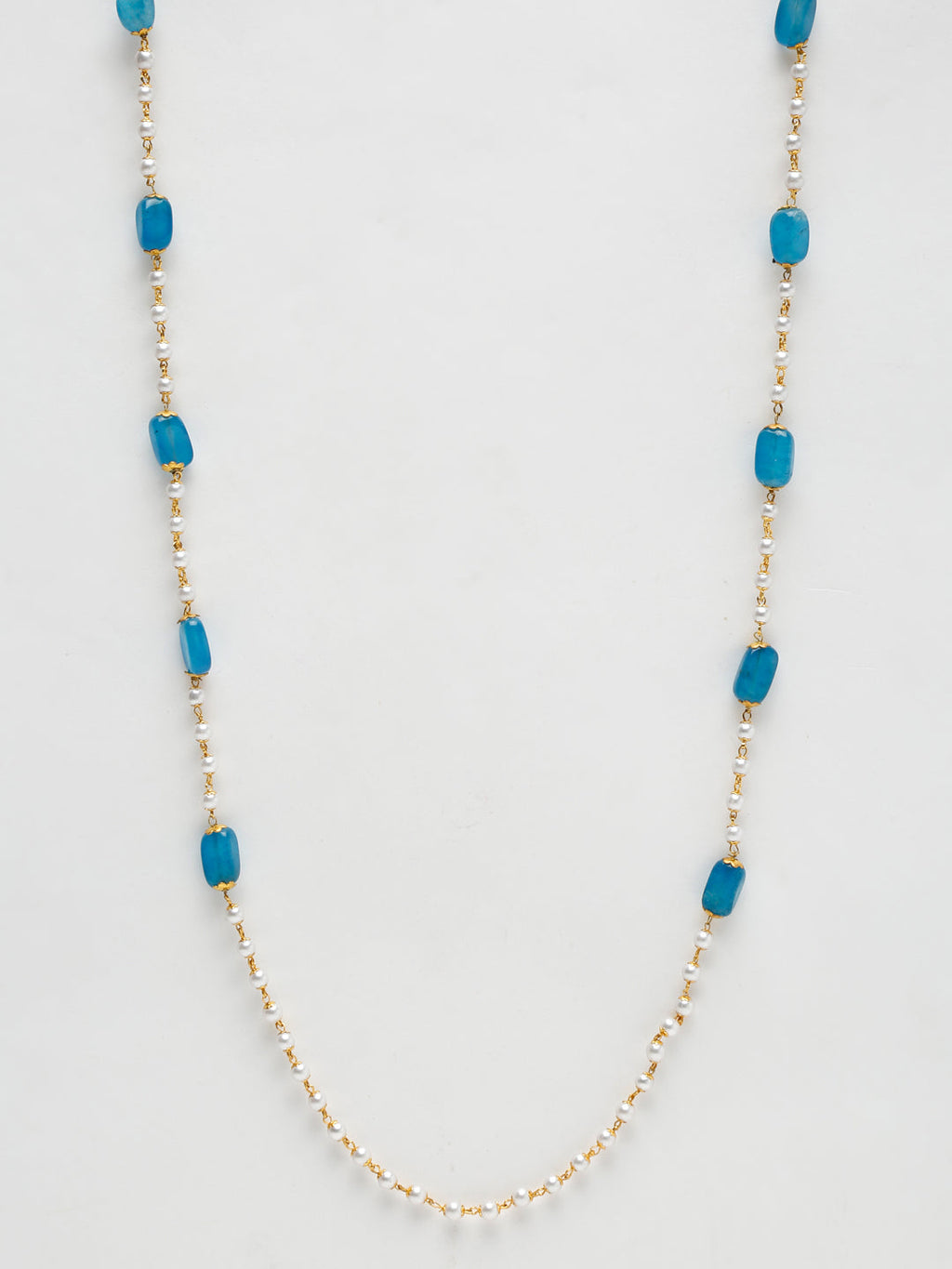 Stone And Gold-Polished Mask Chain - Ruby Raang
