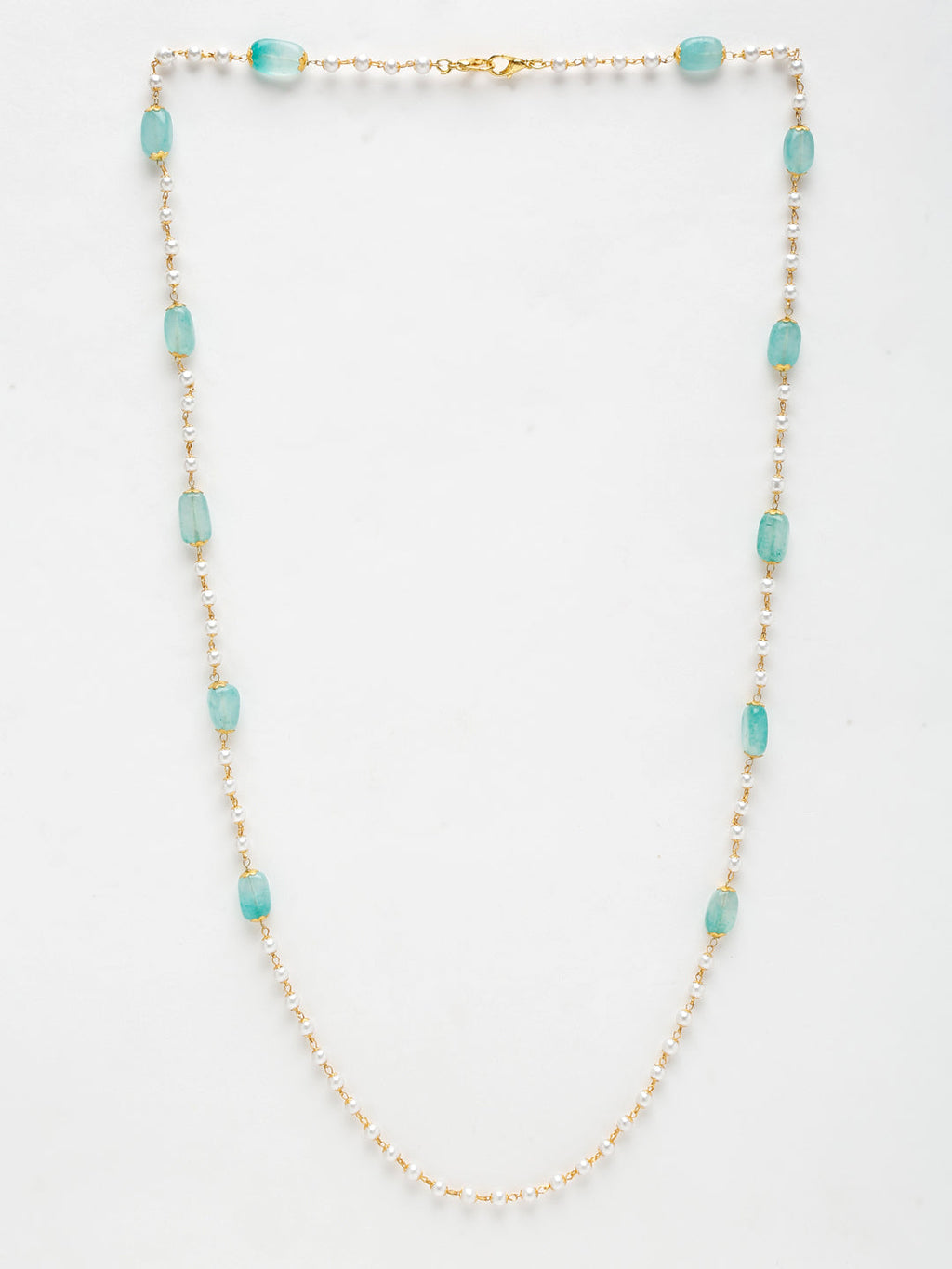 Stone And Gold-Polished Mask Chain - Ruby Raang