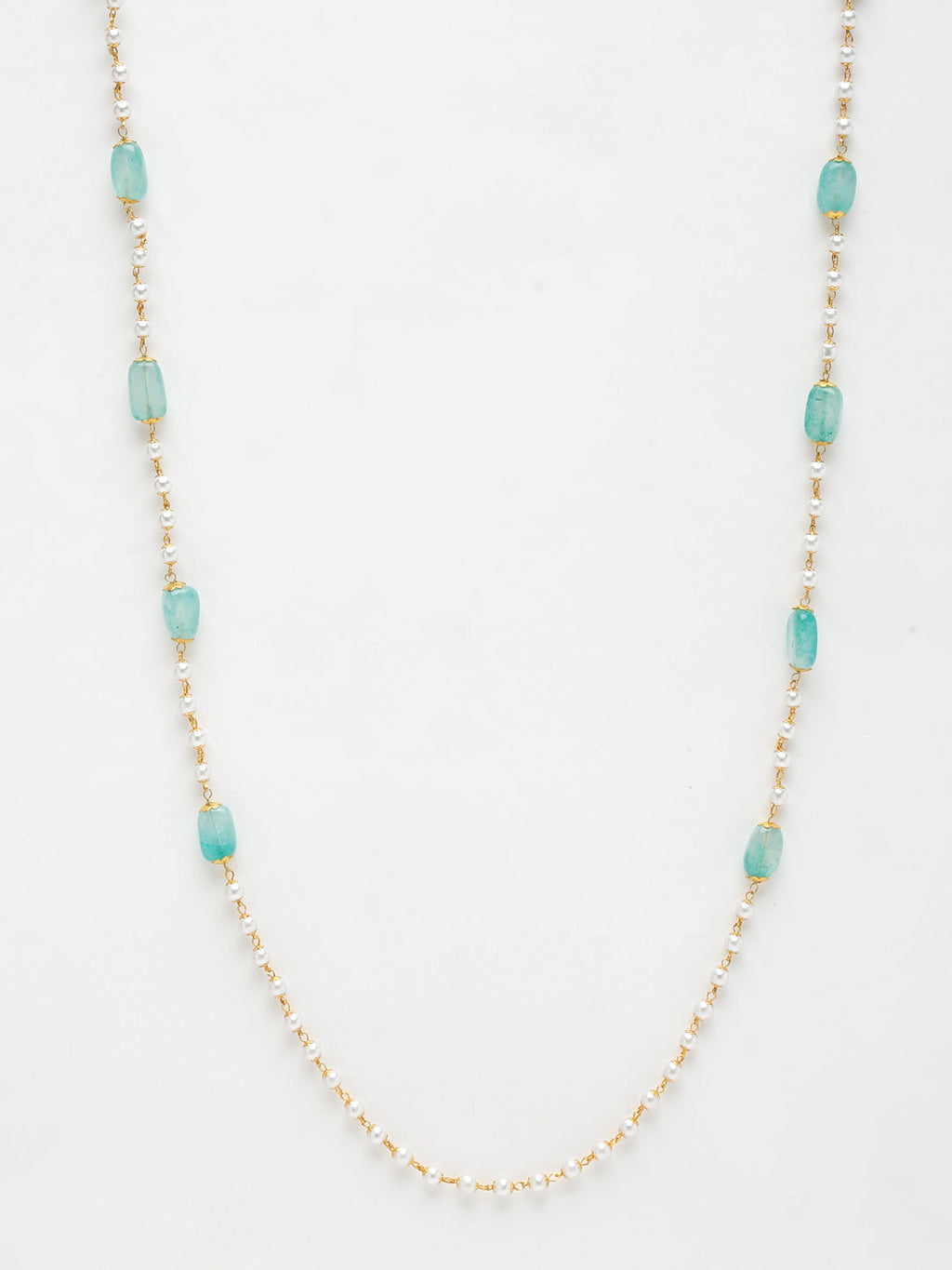 Stone And Gold-Polished Mask Chain - Ruby Raang