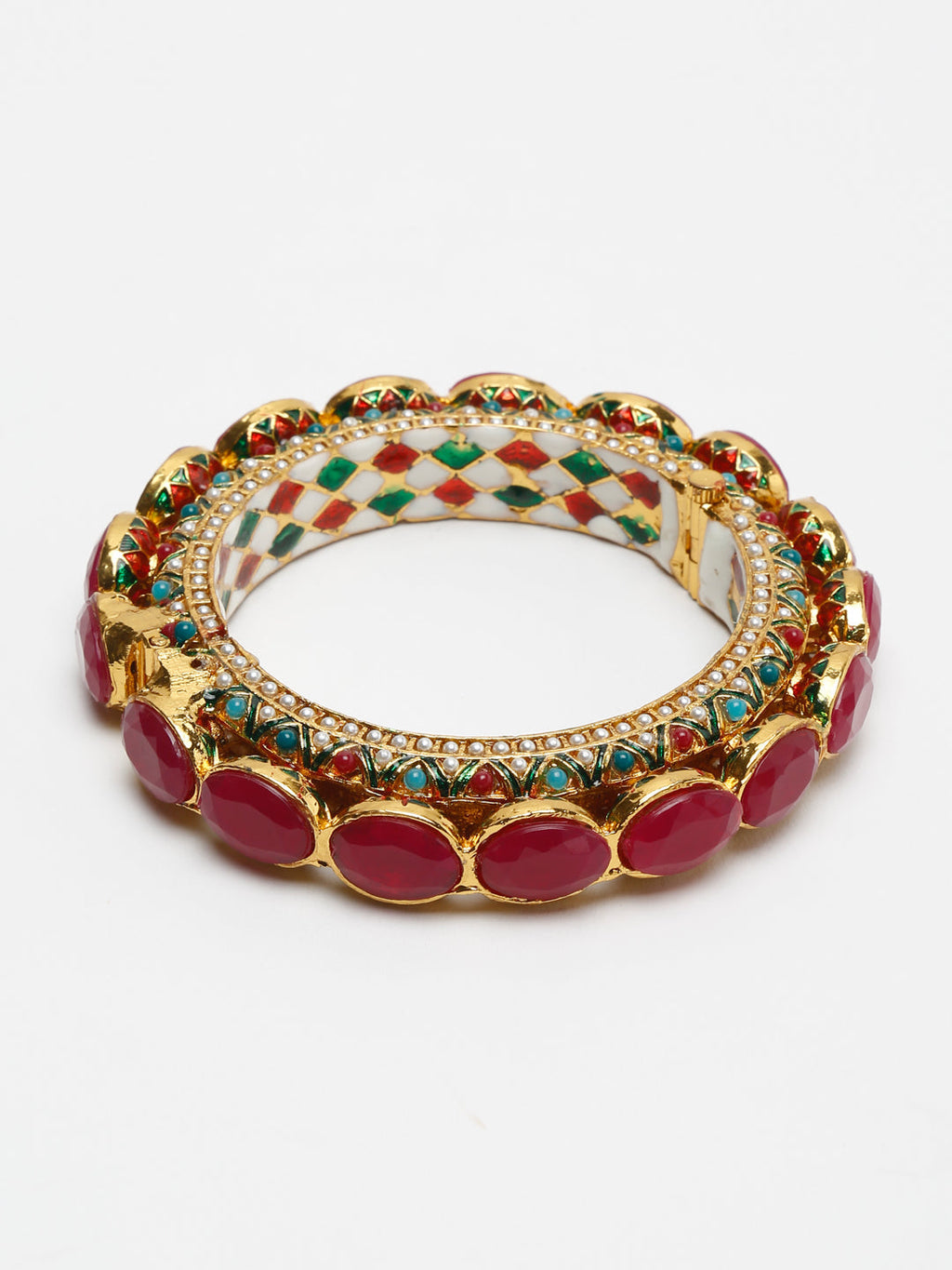 Single Multi Embellished Bangle - Ruby Raang