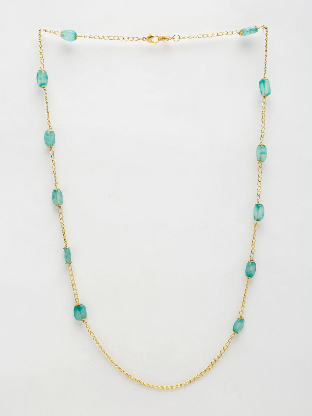 Stone And Gold-Polished Mask Chain - Ruby Raang