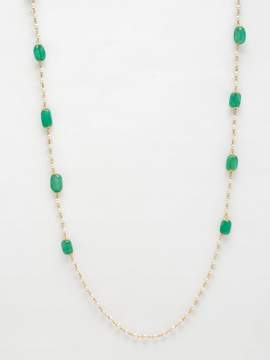 Stone And Gold-Polished Mask Chain - Ruby Raang