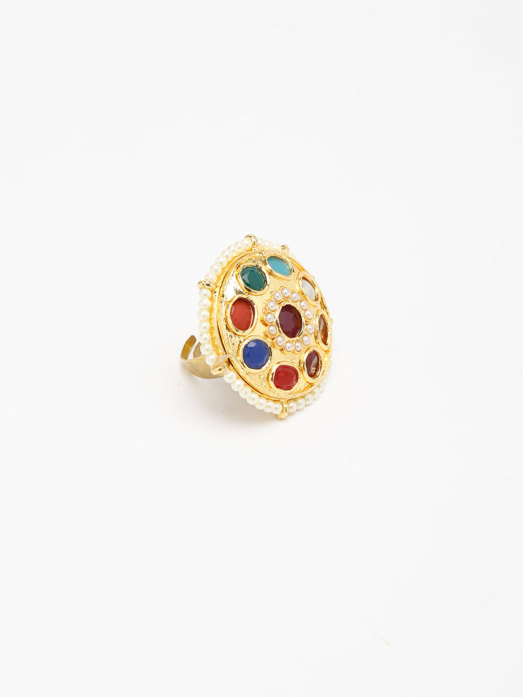 Kundan Ring - Ruby Raang