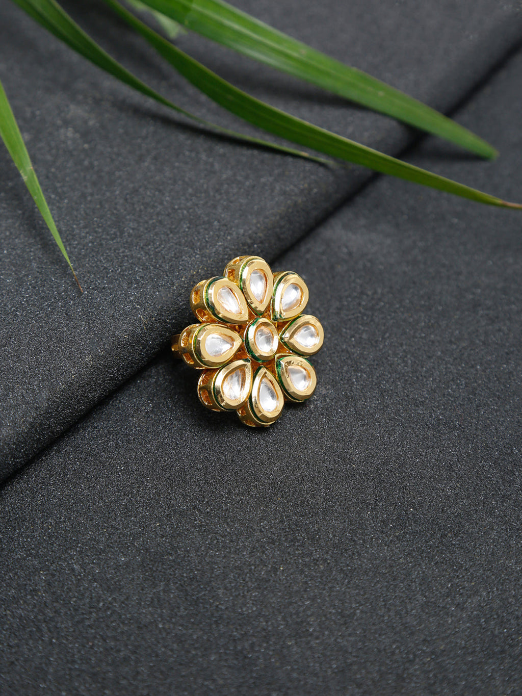 Kundan Ring - Ruby Raang