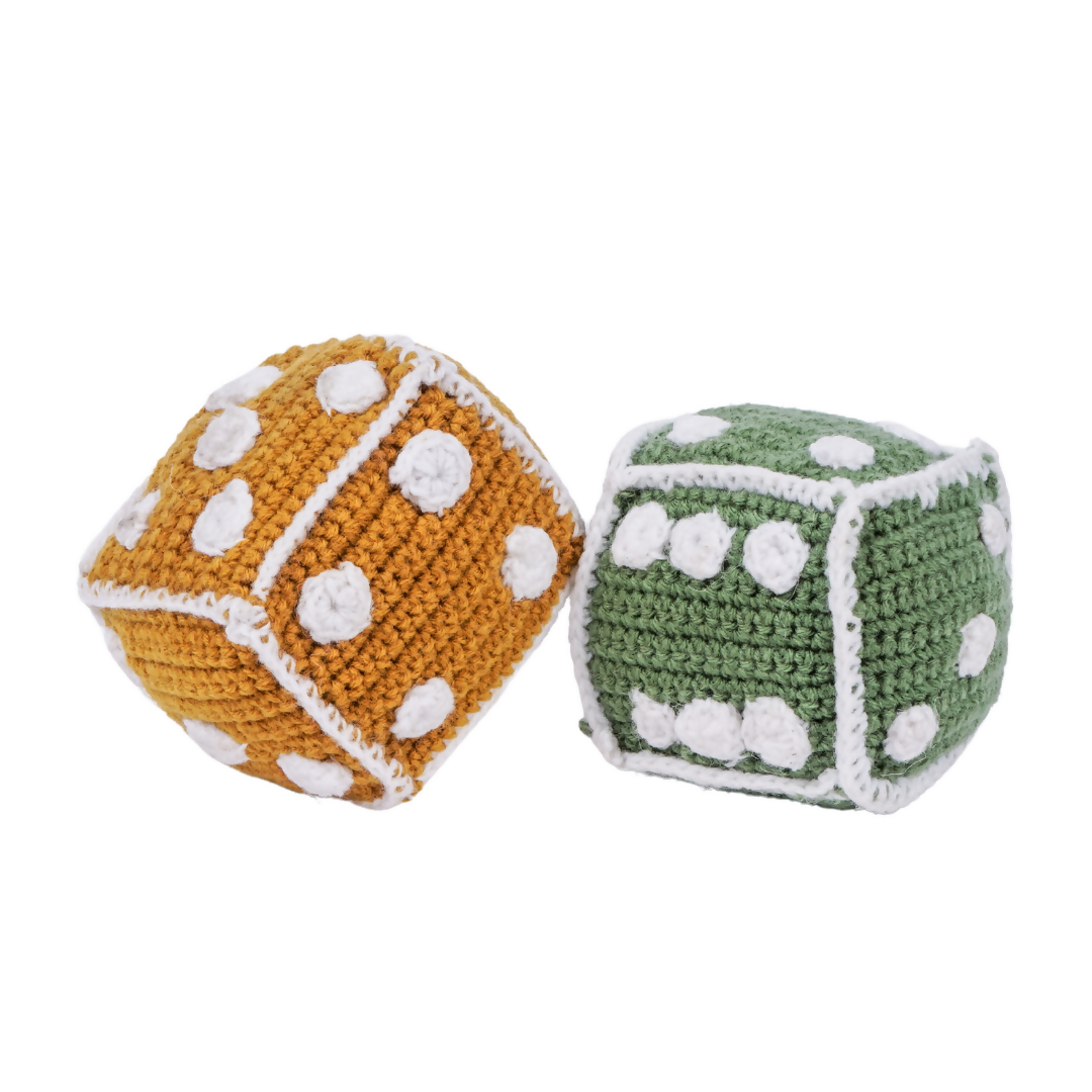 Nesta Toys Handmade Crochet Dice (7cm), Math Learning Toy, Educational Toy for Babies & Kids