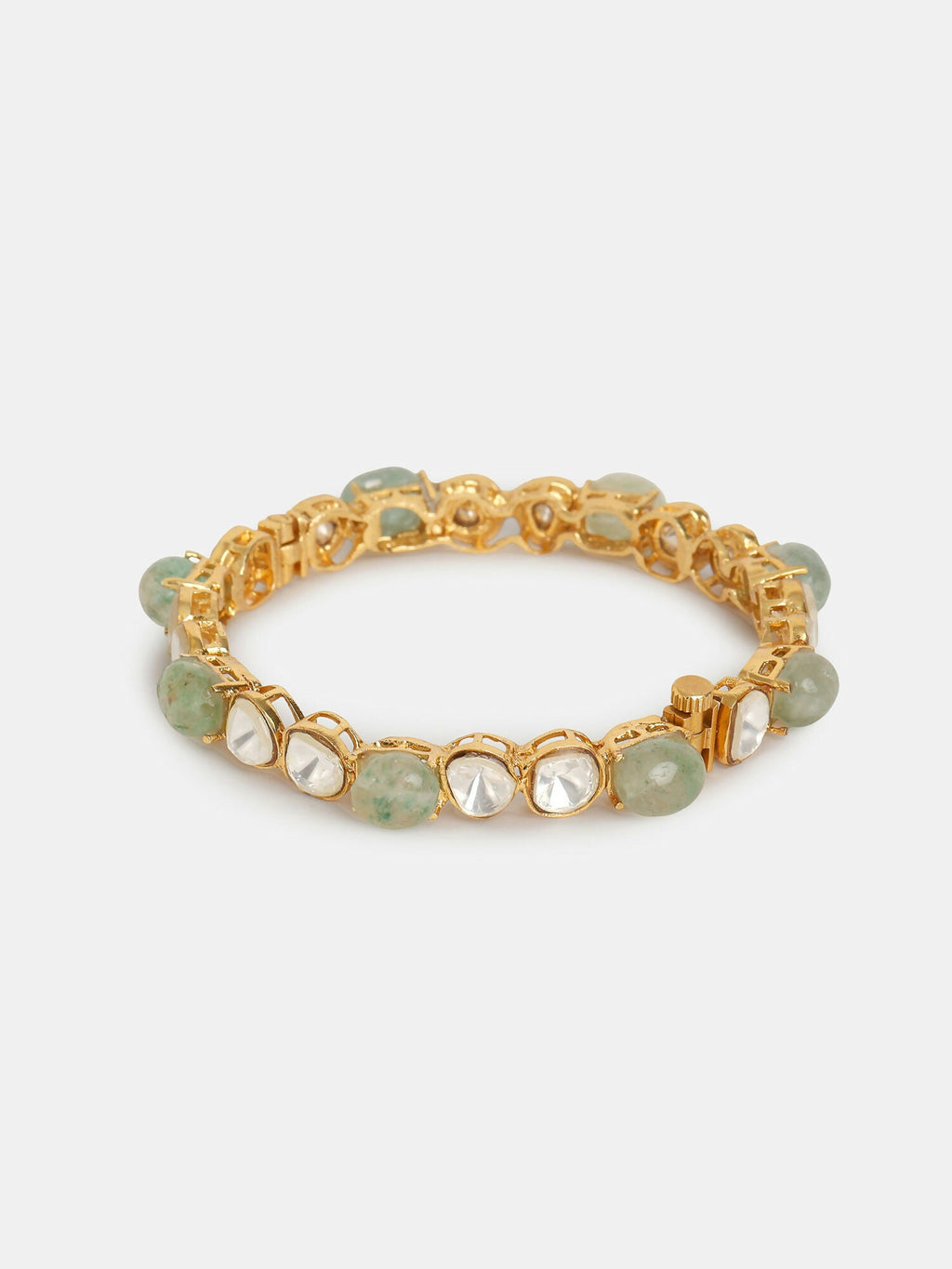 Ruby Raang 22k Gold Polished Kundan Bangle